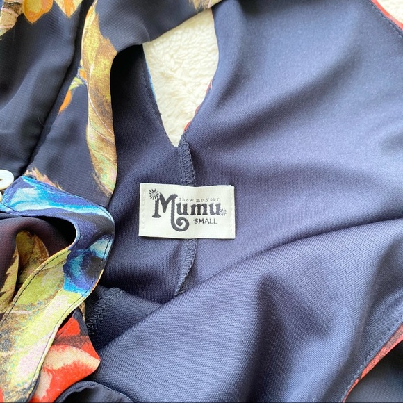 SMYM Tess tie front floral chiffon swing mini dress size small - Picture 7 of 11